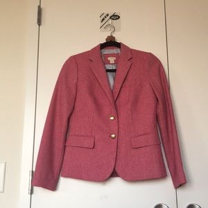 J Crew Women’s pink herringbone blazer - size 0